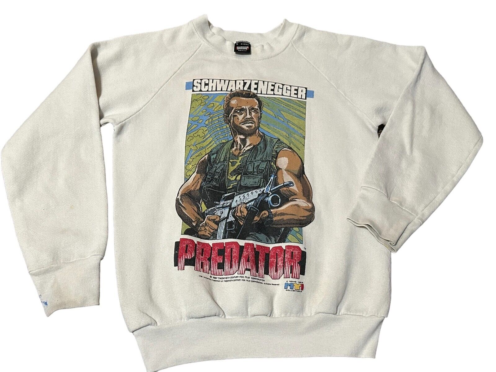 Vintage Arnold Schwarzenegger Predator Movie Sweatshirt Adult Small Boys XL MTI