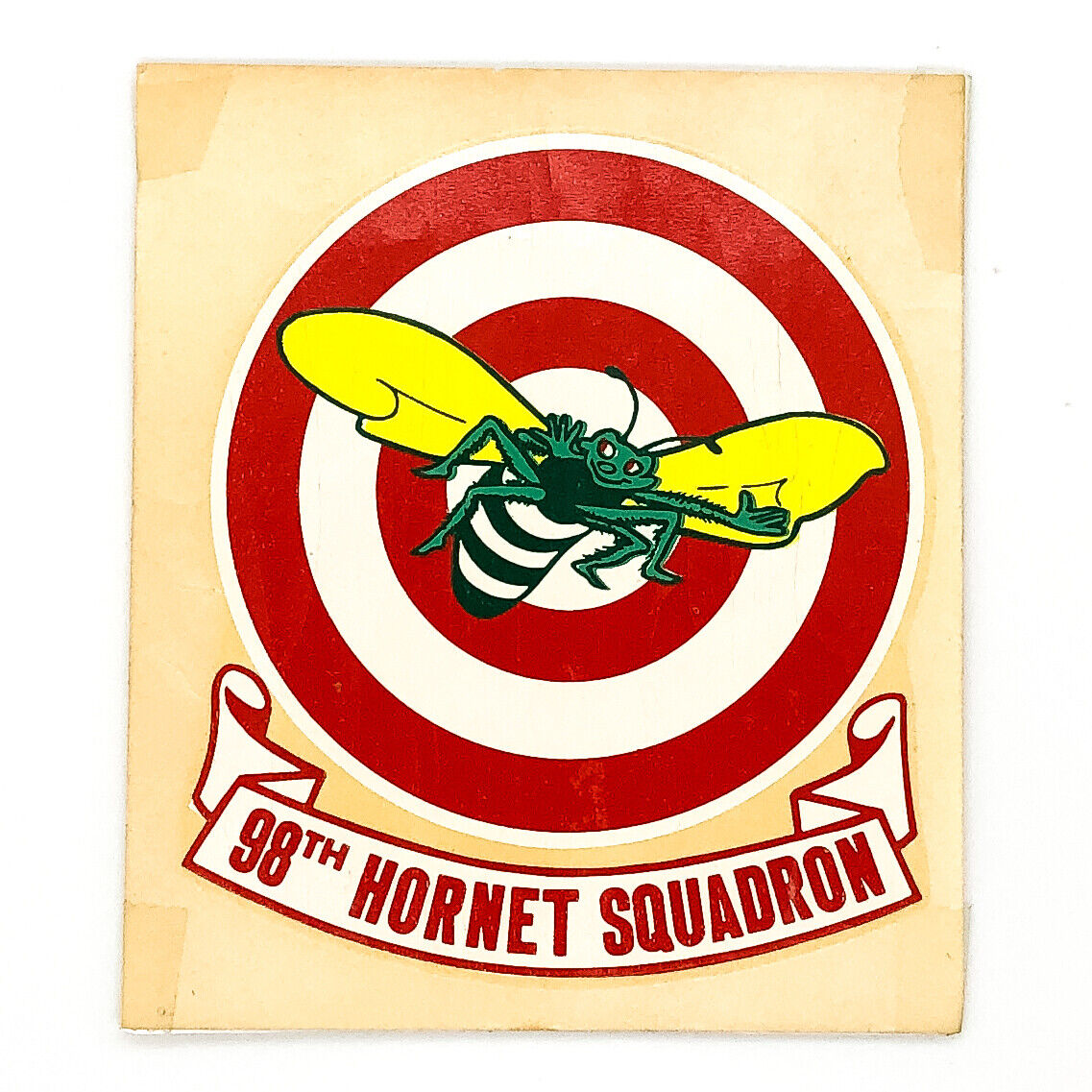 Original WW2 98th Hornet Squadron Decal Helmet Sticker Royal Air Force RARE Y