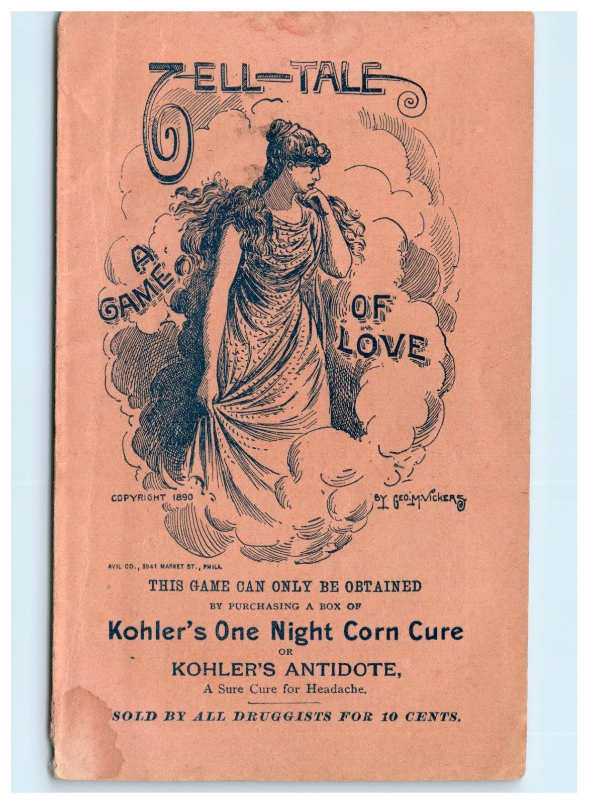 Antique Trade Card Booklet-Kohler\'s Corn Cure Antidote Quack Medicine B1