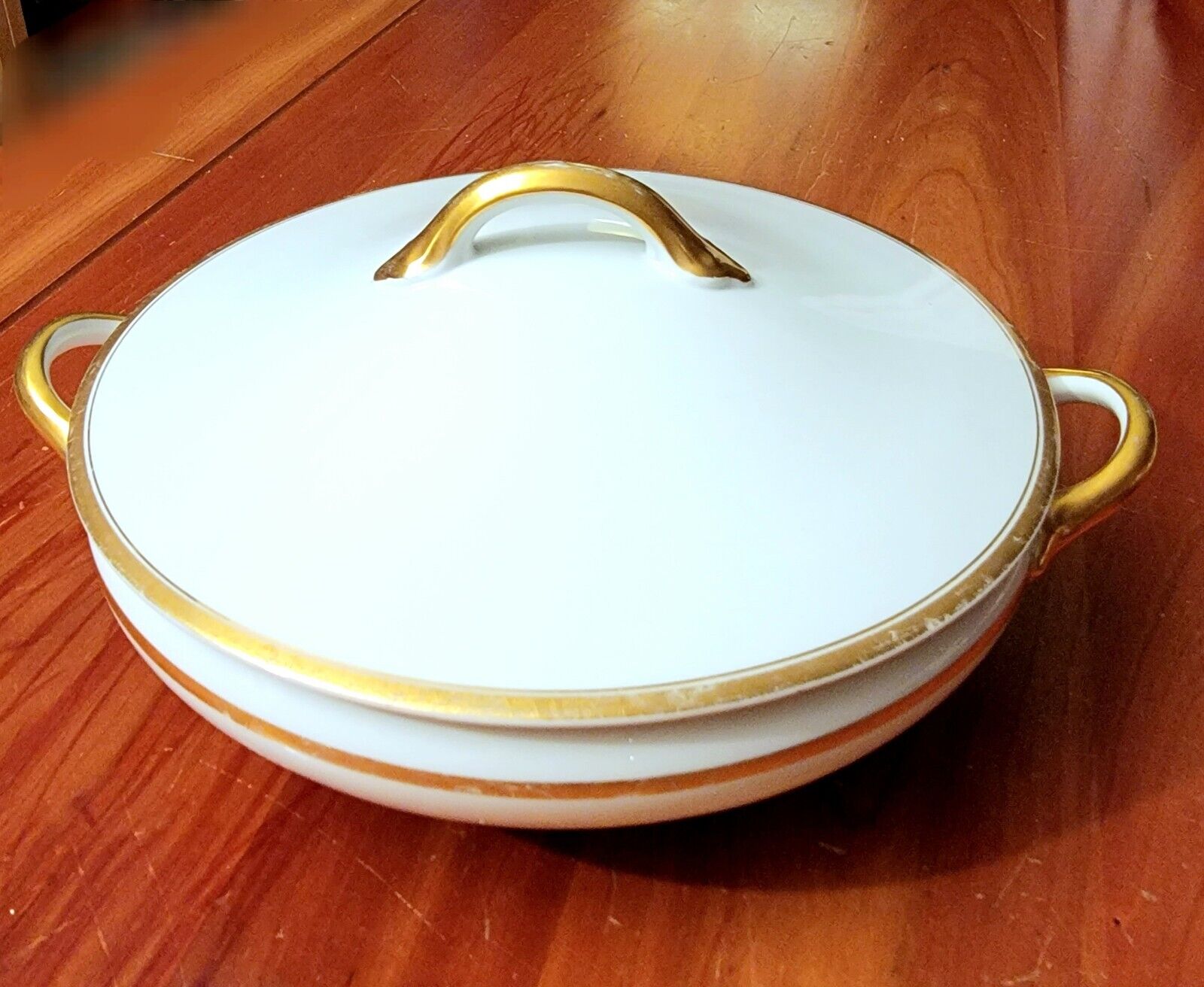 NORITAKE China Original CORONET Gold Band  Round COVERED VEGETABLE BOWL WITH LID
