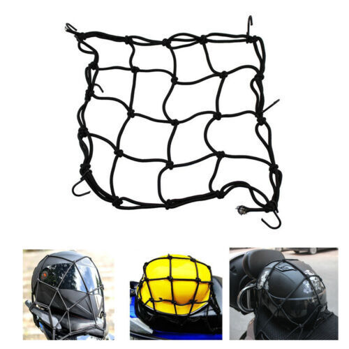 2Pcs Cargo Net Motorcycle Helmet Mesh Luggage Tie Down Adjustable Bungee Cord