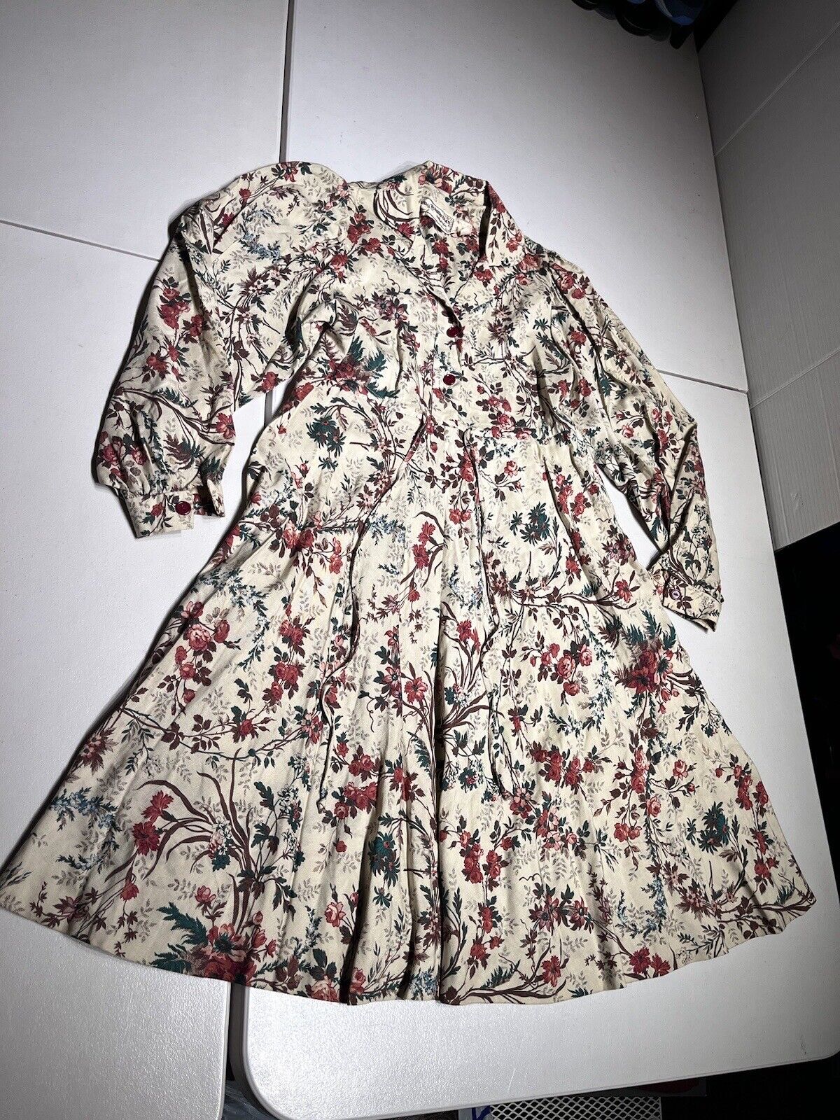 Young Edwardian Arpeja Dress Women\'s 7 Floral Vintage Maxi Peasant Cottagecore