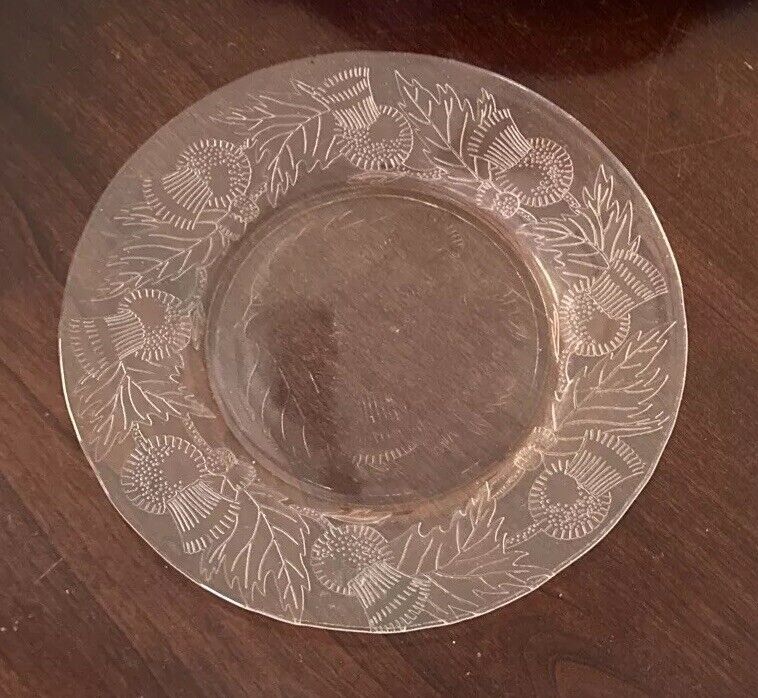 Vtg 1929 Macbeth-Evans Pink Depression Glass 8” Luncheon Plate Thistle Pattern