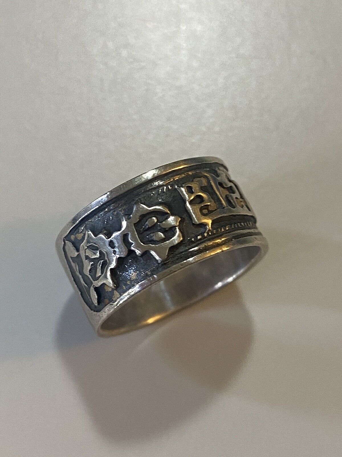 Ring Muslim Islamic Vintage Silver 925 with  inscription Size 7 #347