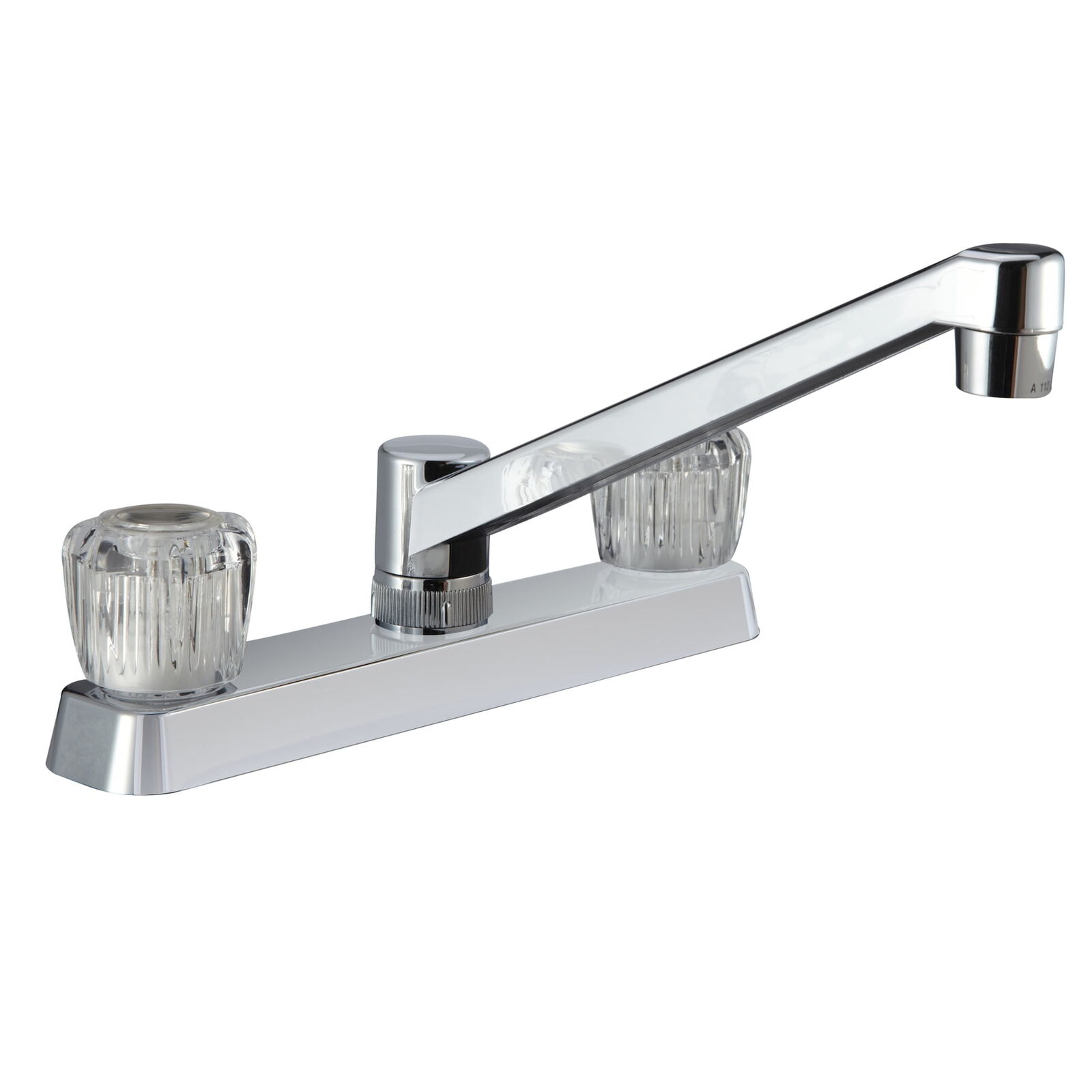 Two Handle Kitchen Faucet with Crystal Acrylic Knobs for RVs- Chrome Polished
