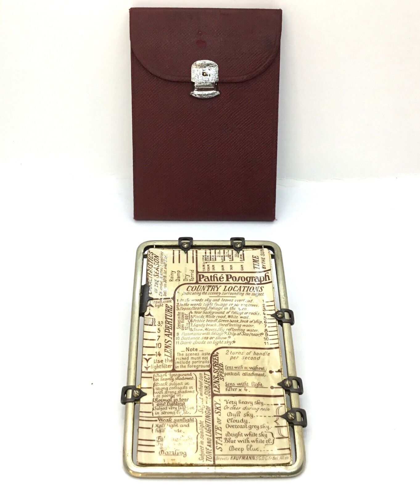 PATHE\' *RARE* Antique Posograph  Exposure Calculator With Original Case - 1920s