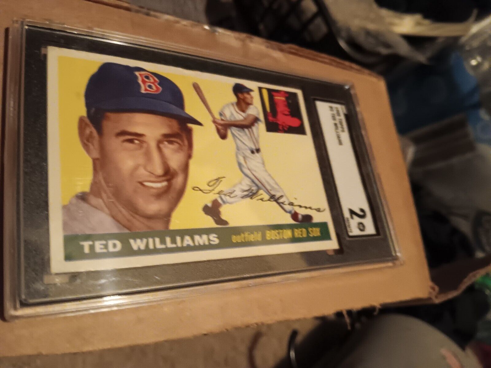 CENTERED Ted Williams 1955 Topps #2 SGC 2 Red Sox HOF