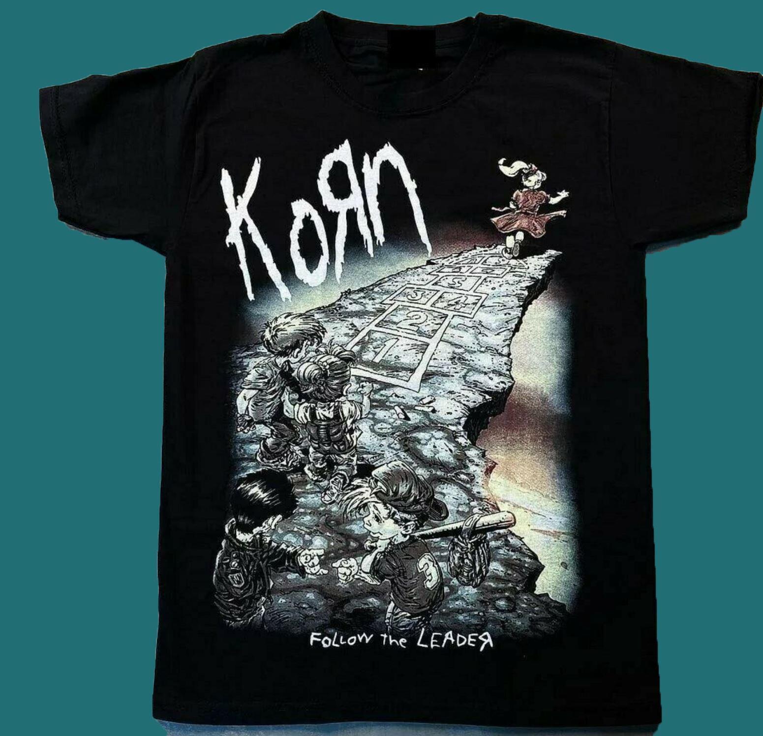 Hot Design Vintage Metal Band #KORN T-shirt 1990s short sleeve black S-5XL