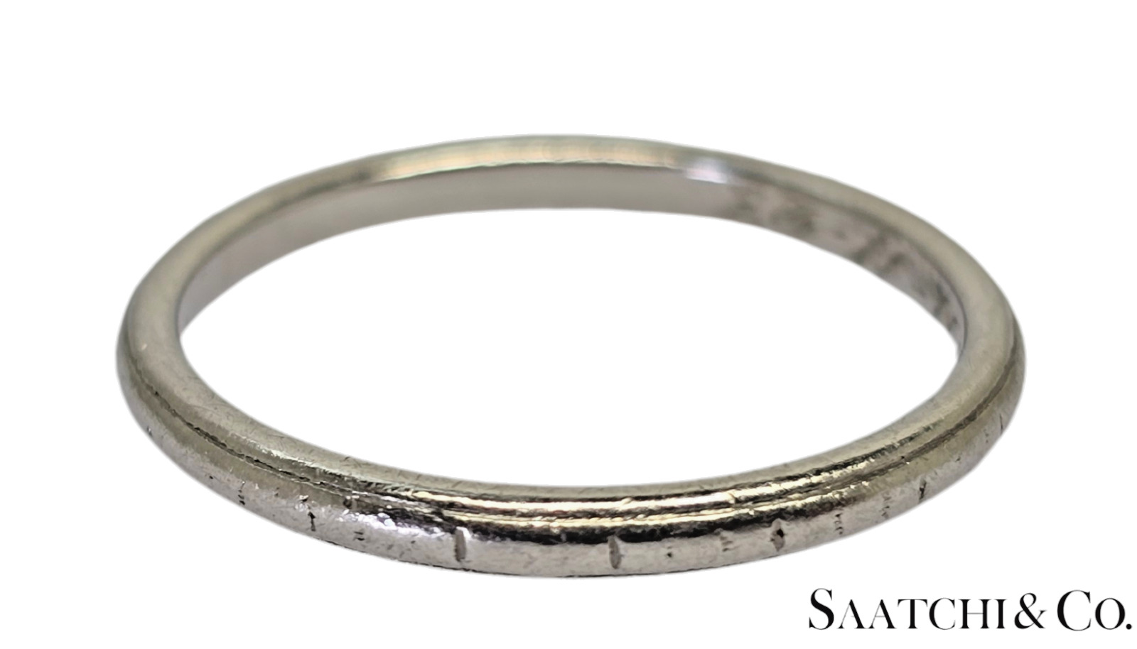 Platinum (950) - Old - Vintage - Engraved Ring Band, 2.8 Grams, Size 7