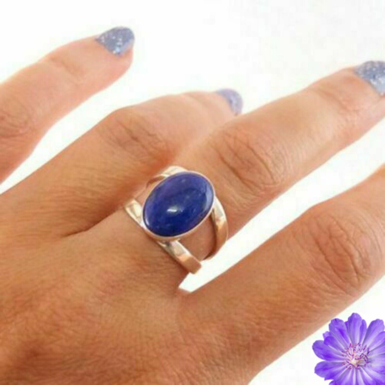 Lapis Lazuli Gemstone 925 Silver Ring Handmade Jewelry Ring All Size For Women