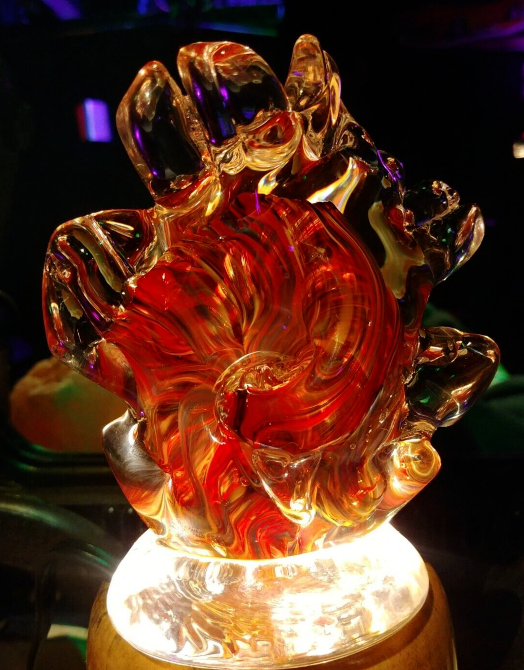 Glass Bolivar GES Style Sunburst Petal Art Glass Paperweight 4\