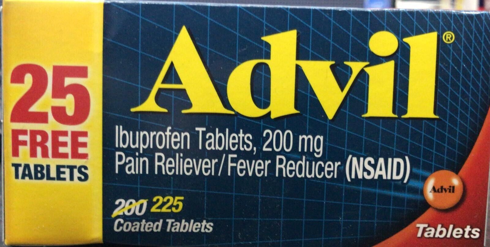 Advil Tablets 200mg 225 coated tablet   EXP. 08/2024+ (A6)