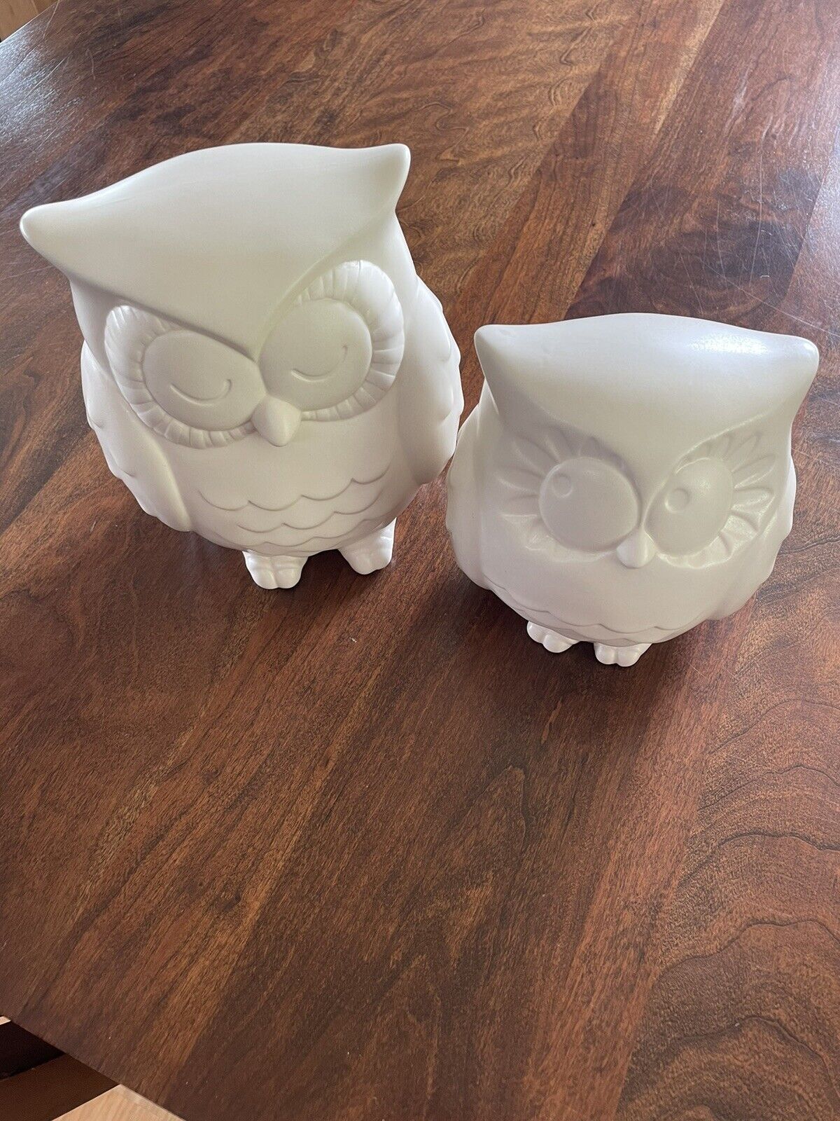 Hallmark White Owl Pair Figurines Collectible