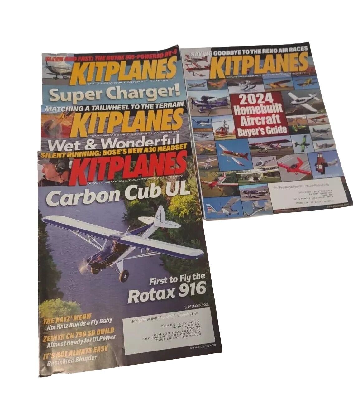 Lot of 4 Issues Of Kitplanes Magazine Year 2014-2015