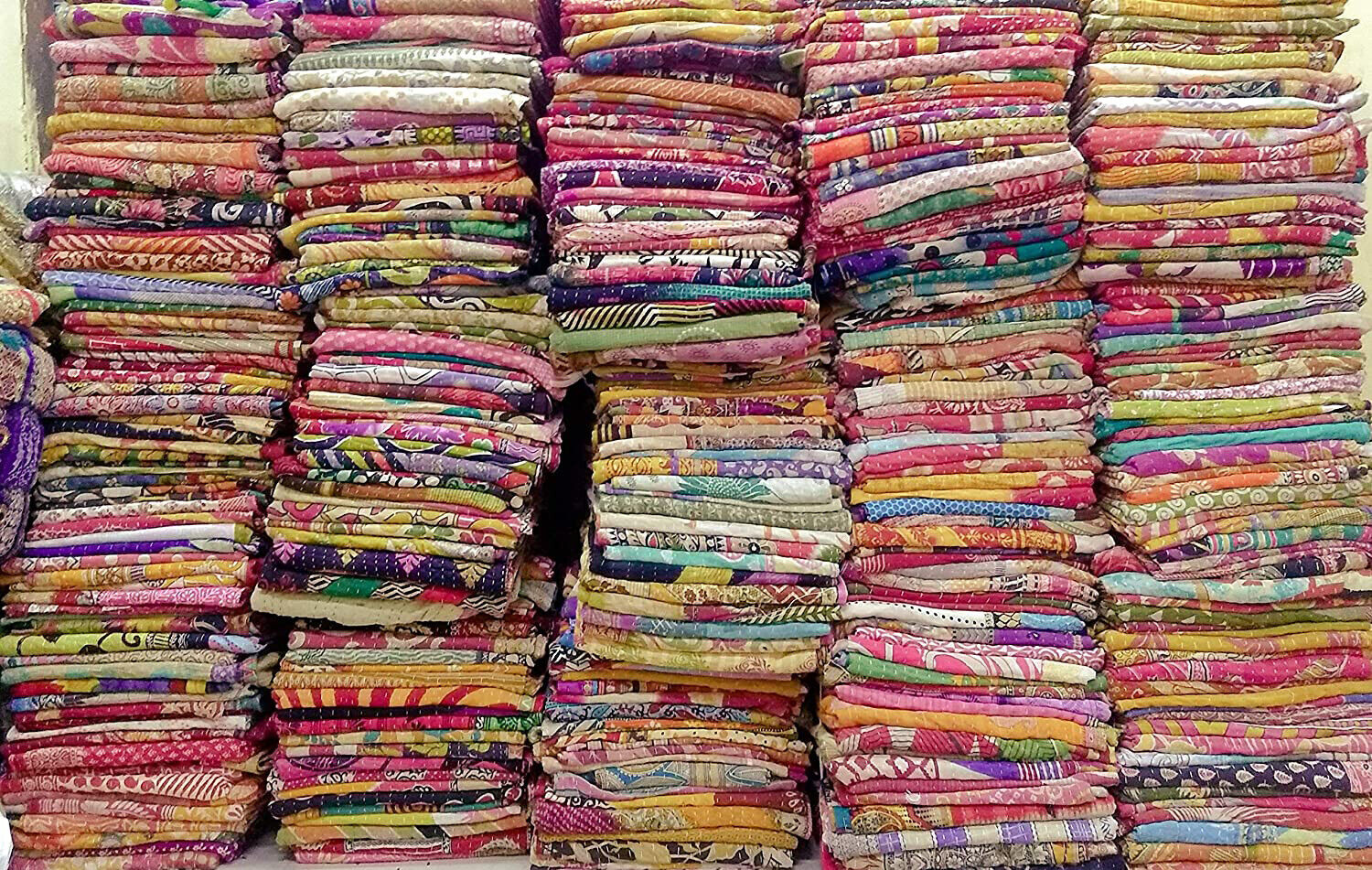 Indian Vintage Kantha Quilt Bedspread Blanket Reversible Handmade Boho Kantha