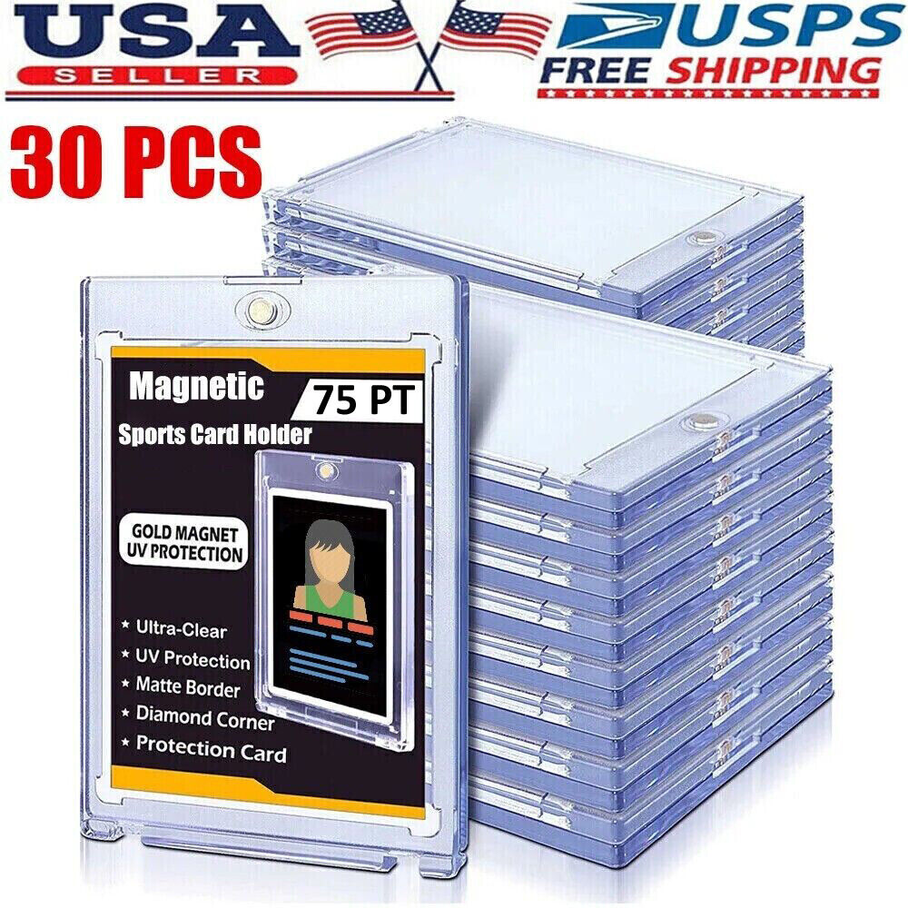 1-30 Pack Magnetic Trading Sports Card Holders One-Touch UV Protection