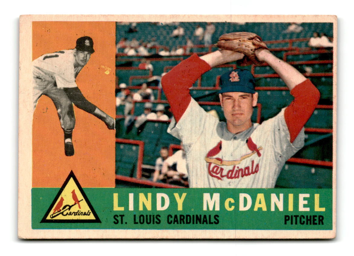1960 Topps Lindy McDaniel #195 St. Louis Cardinals Baseball Card