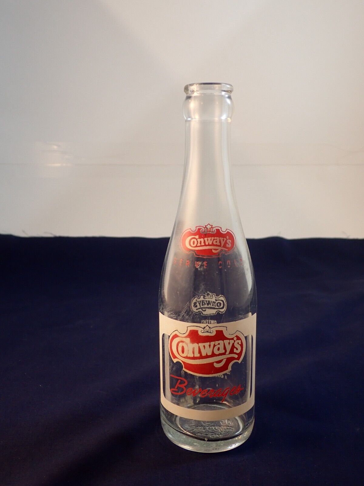 Vintage 1960 Conways Beverage Soda Bottle Owen Illinois Duraglass