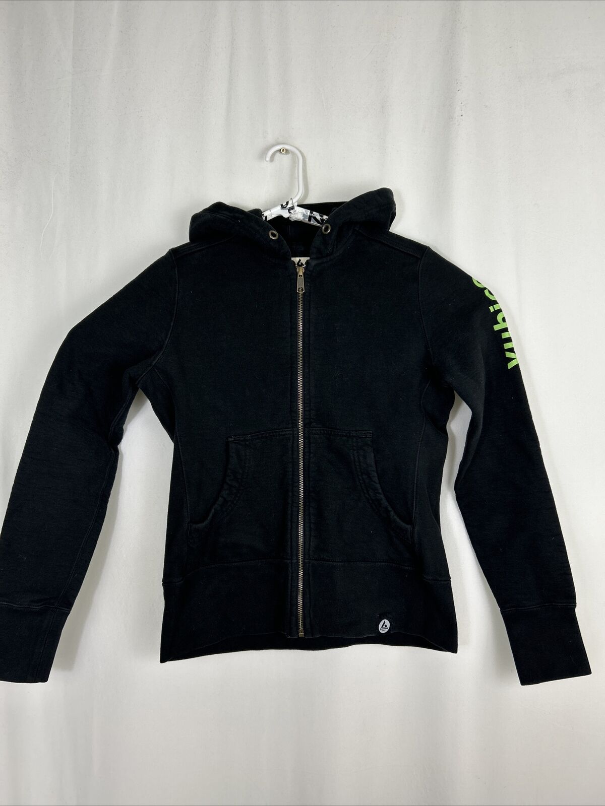American Giant Womens Small Black Full Zip Hoodie Cotton Embroidered Yubico