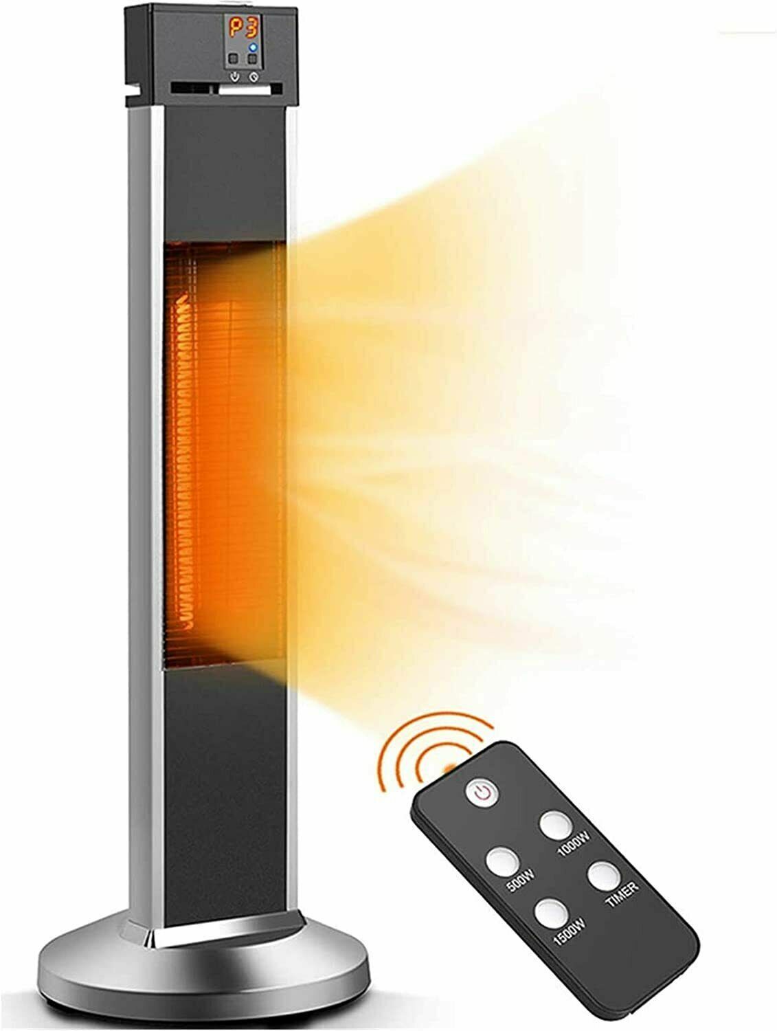 1500W Portable Electric Infrared Fast Quiet Tower Patio Heater, with Remote  #28