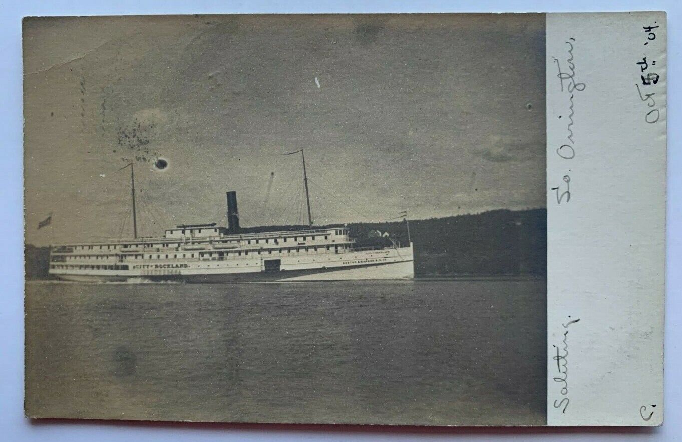 1904 ME RPPC Postcard South Orrington Boston & Bangor SS \