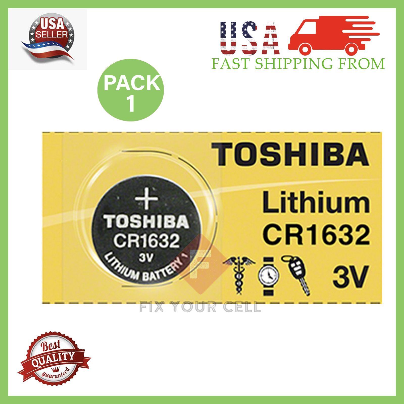 Lot Original Toshiba CR1632 3V Lithium Coin Cell Battery 1/2/5/10/15/25/100 LOT