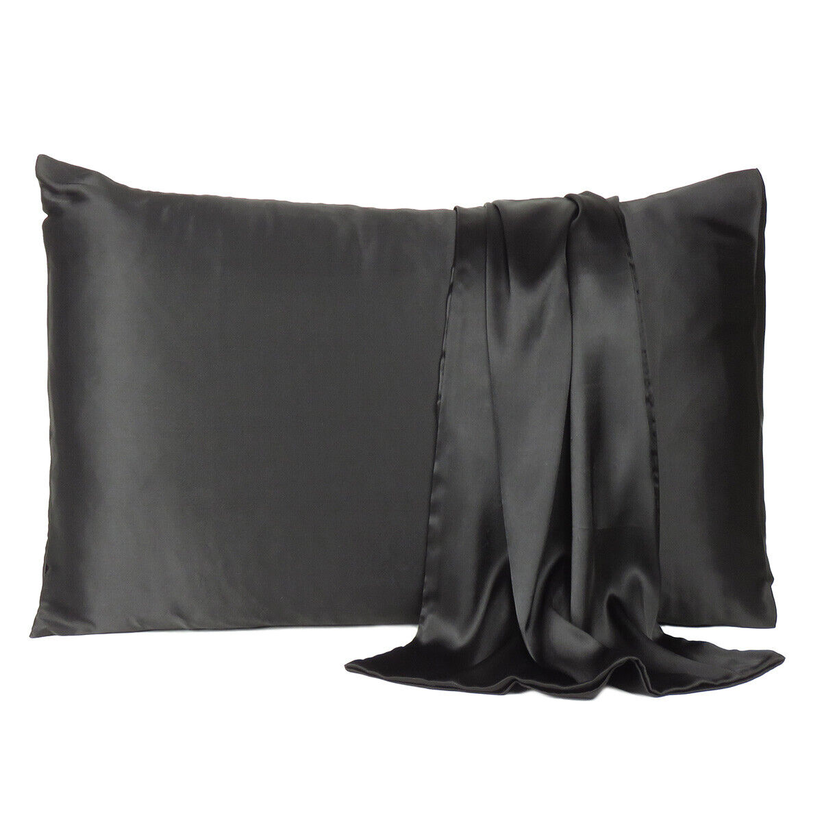 Luxurious Satin Silk Pillowcase Soft Bedding Standard Queen King Pillow Cover