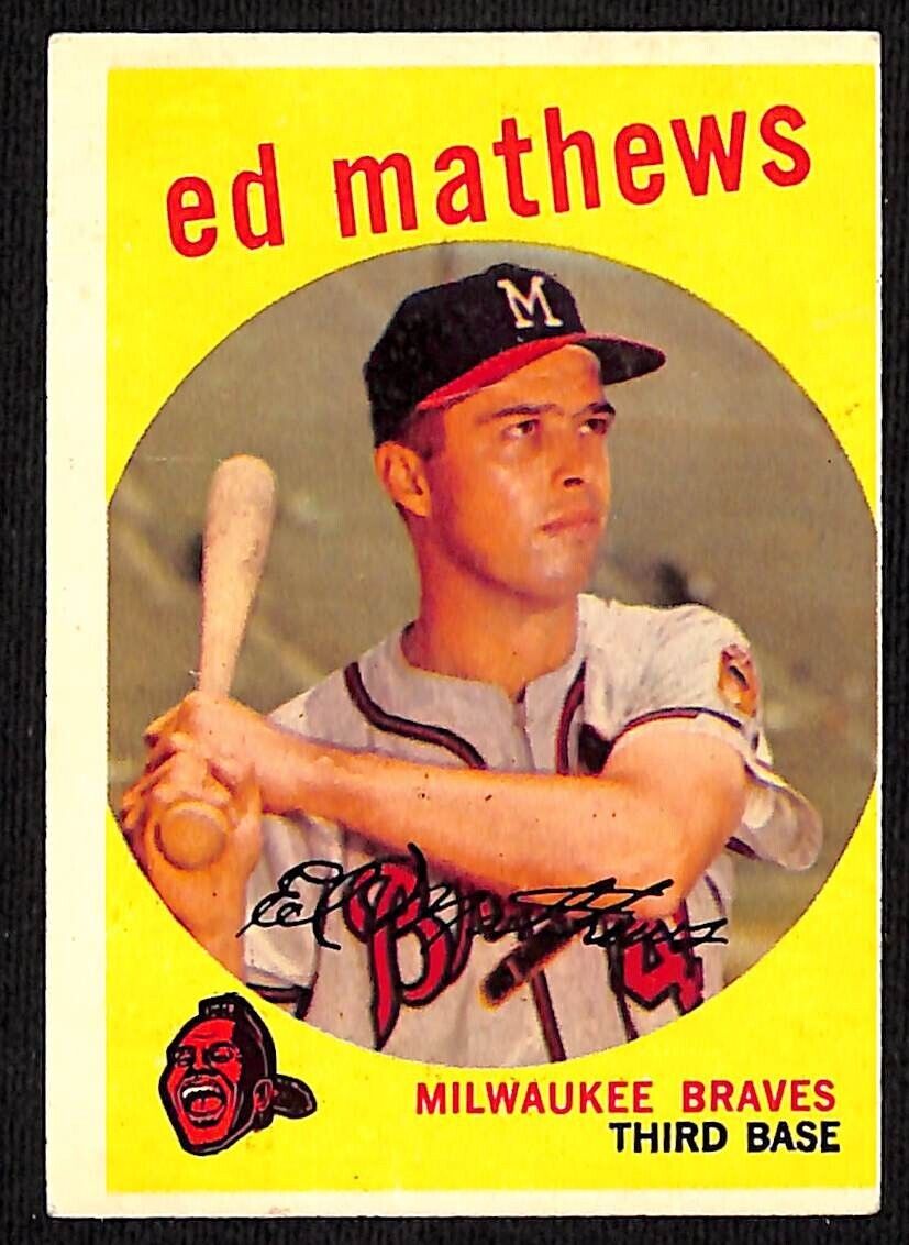 1959 Topps Baseball #450 Ed Mathews Milwaukee Braves EX/EX+