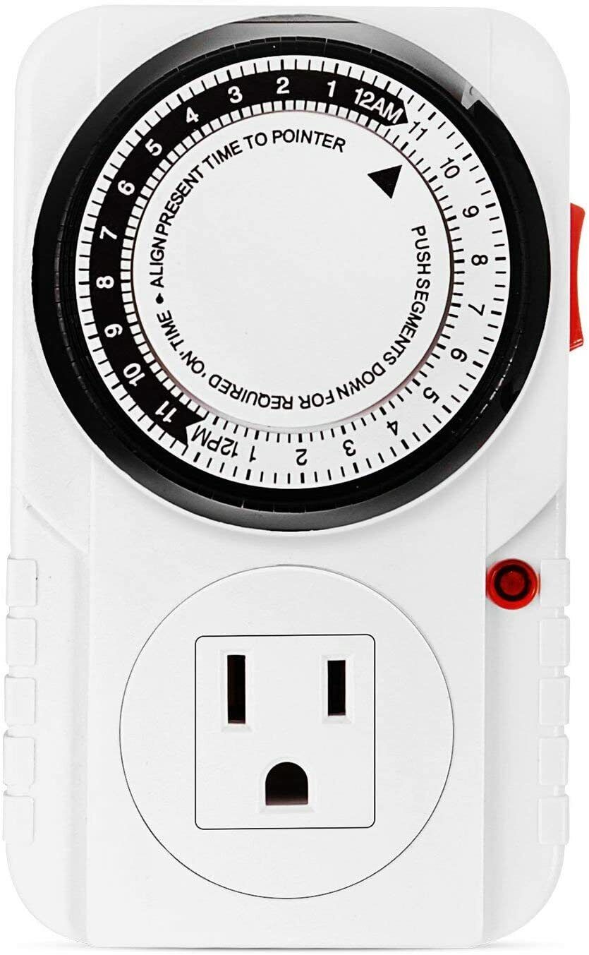 iPower 24 Hour Plug-in Mechanical Electric Outlet Timers Switch Programmable