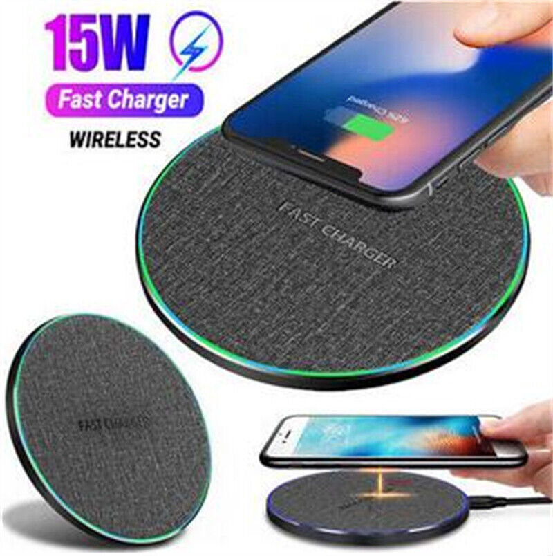 15W Wireless Phone Charger Pad Quick Fast Charge Dock For Google Samsung iPhone