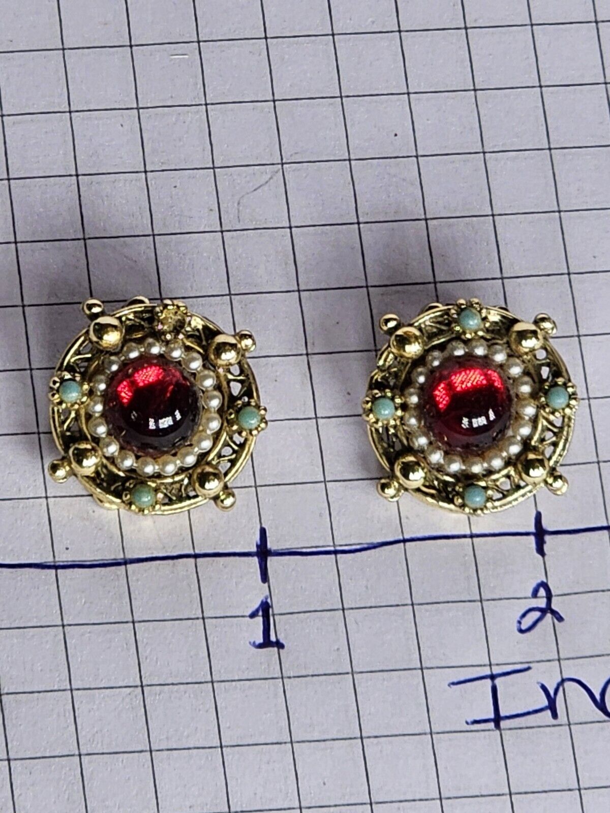Vintage Pair Of Art Stamped Earrings
