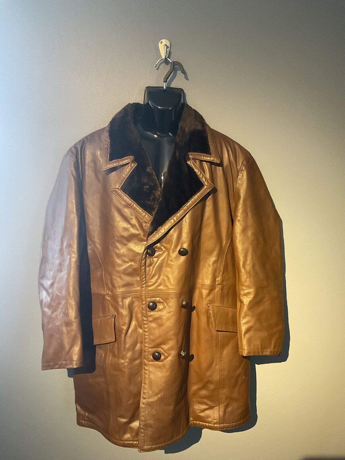 Mens Vintage Mastacut Justman Of England Brown Genuine leather Jacket size XL