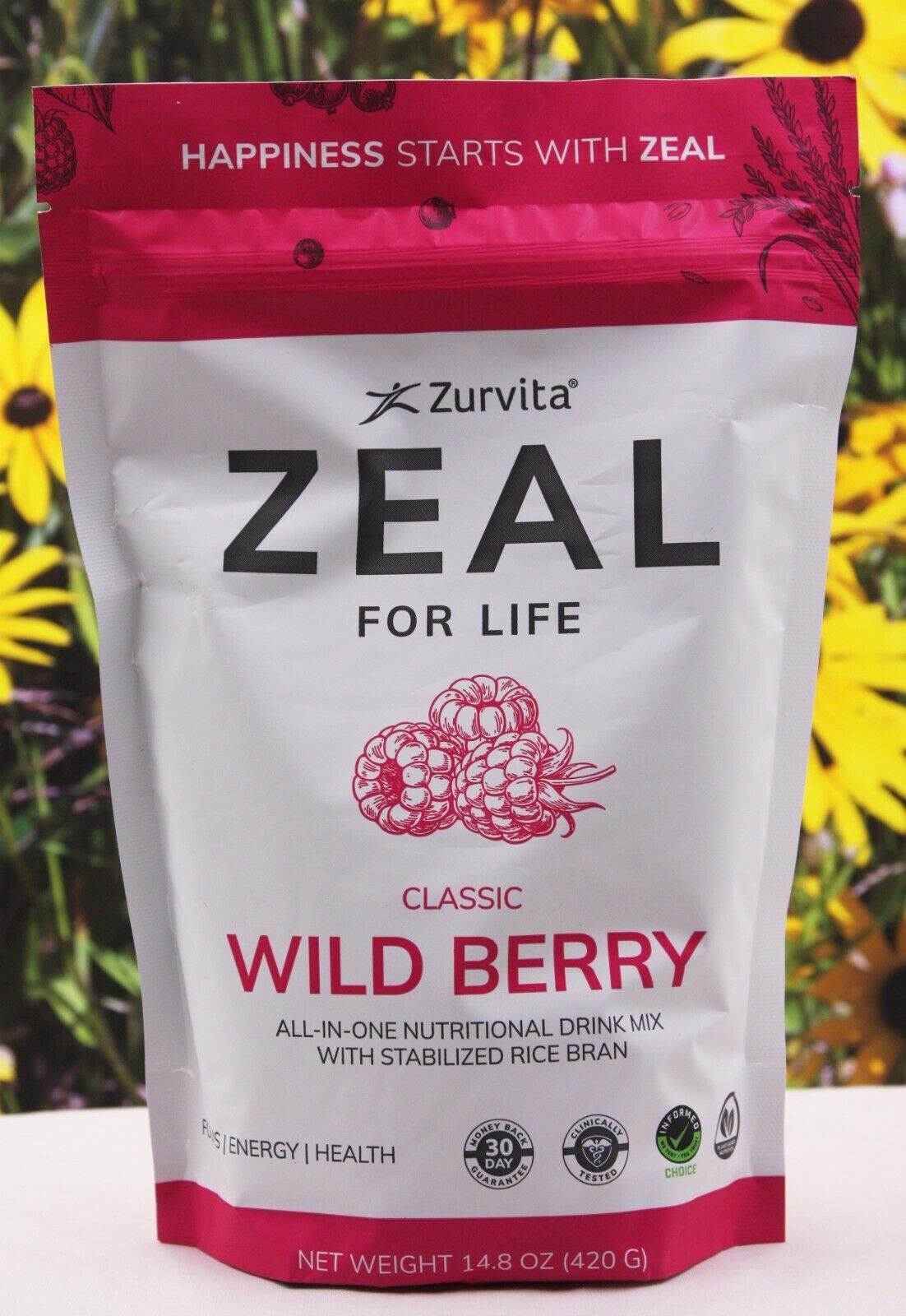 Zurvita Zeal For Life CLASSIC WILD BERRY Bag, 30 Servings - Exp. 9/2025