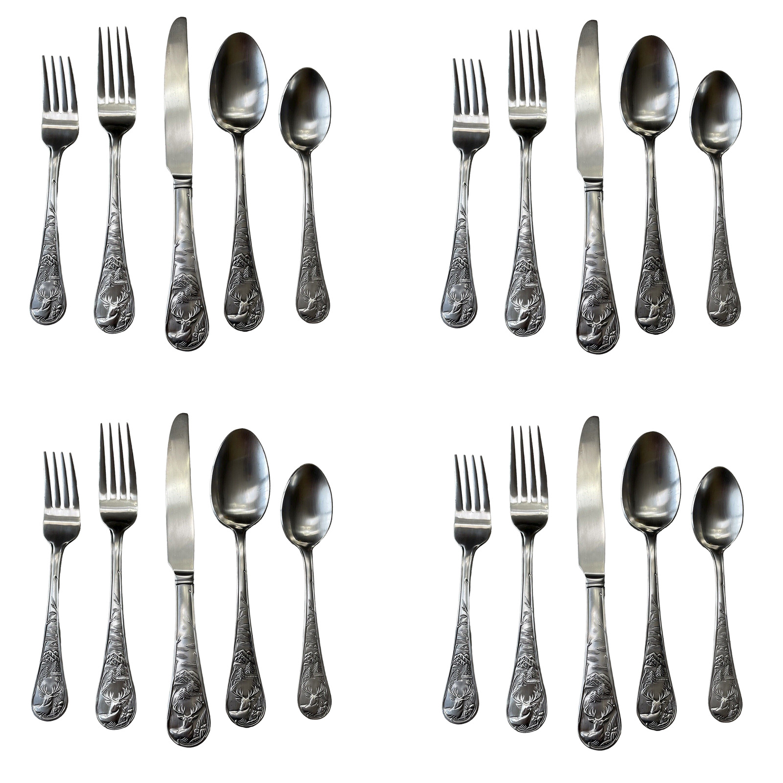 Cambridge Silversmiths Deer Stainless Steel 20pc Flatware Set (Service for Four)