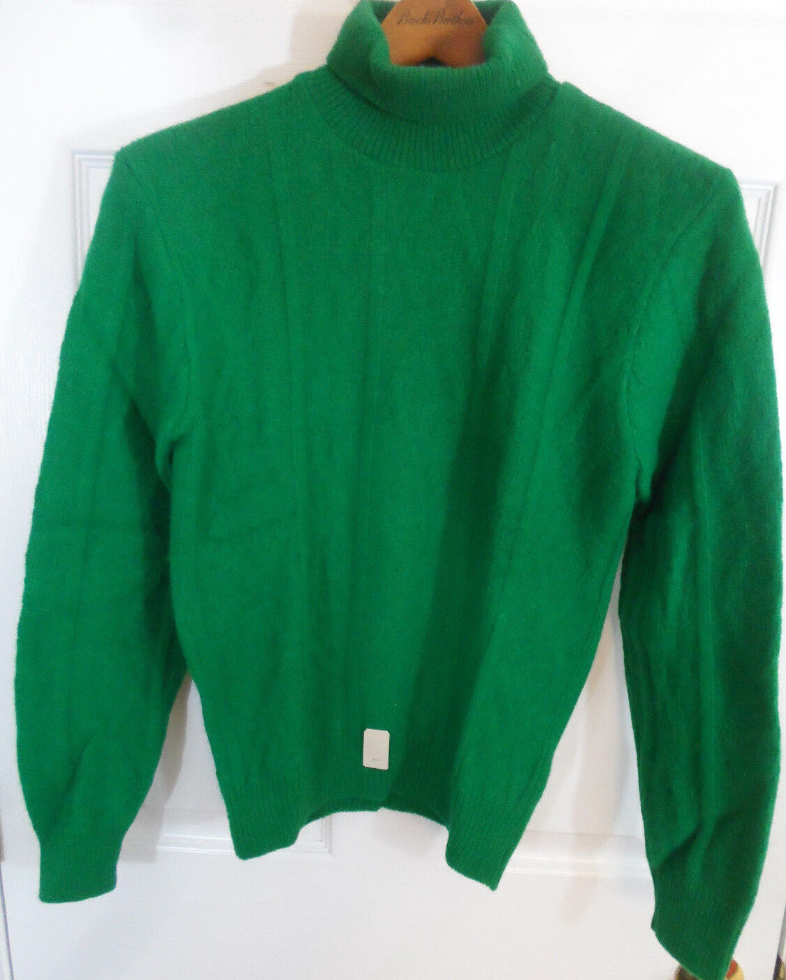 NOS Vintage Sterntex Green Lambswool Blend Turtleneck Sweater Youth  L 16 18