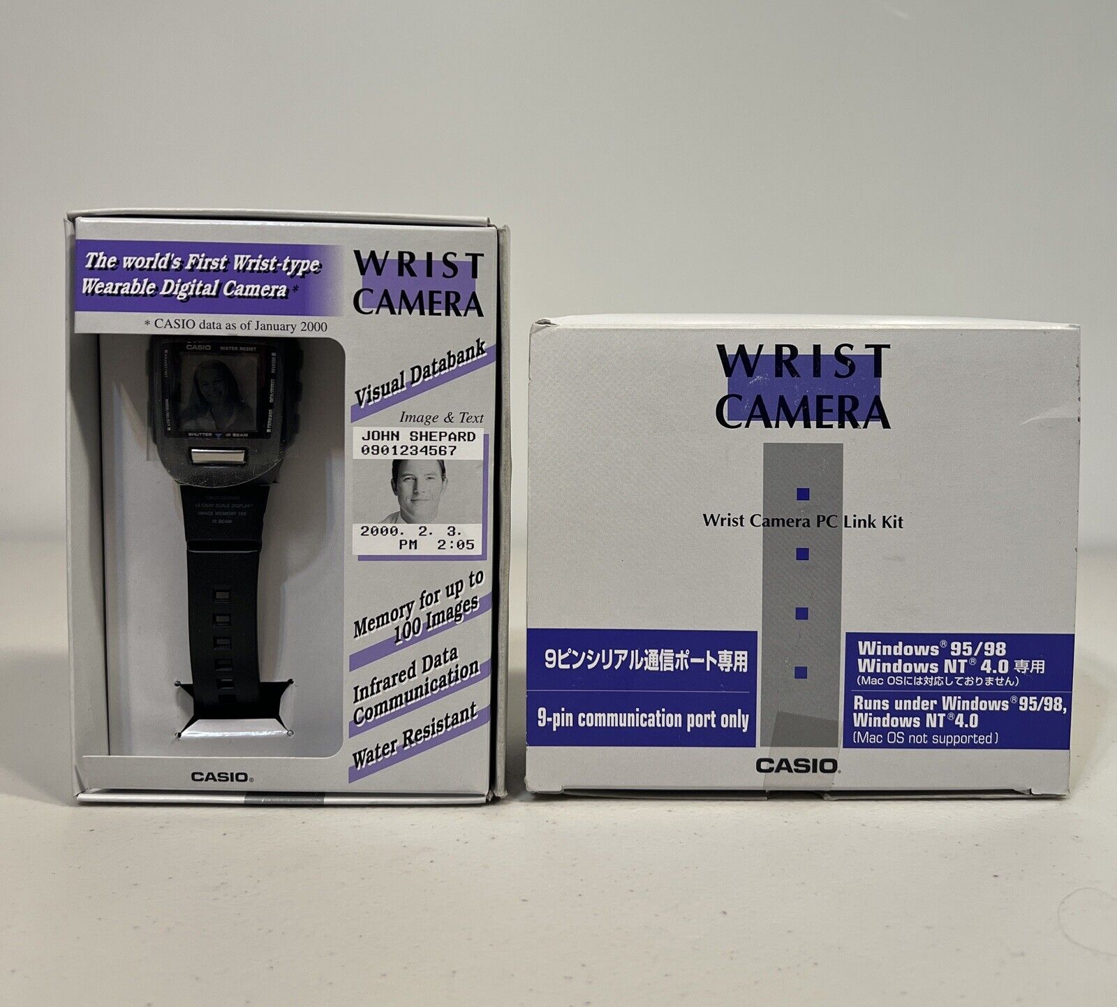 CASIO Wrist Camera Digital  Watch Rare Vintage New In Box NOS + PC Link Kit
