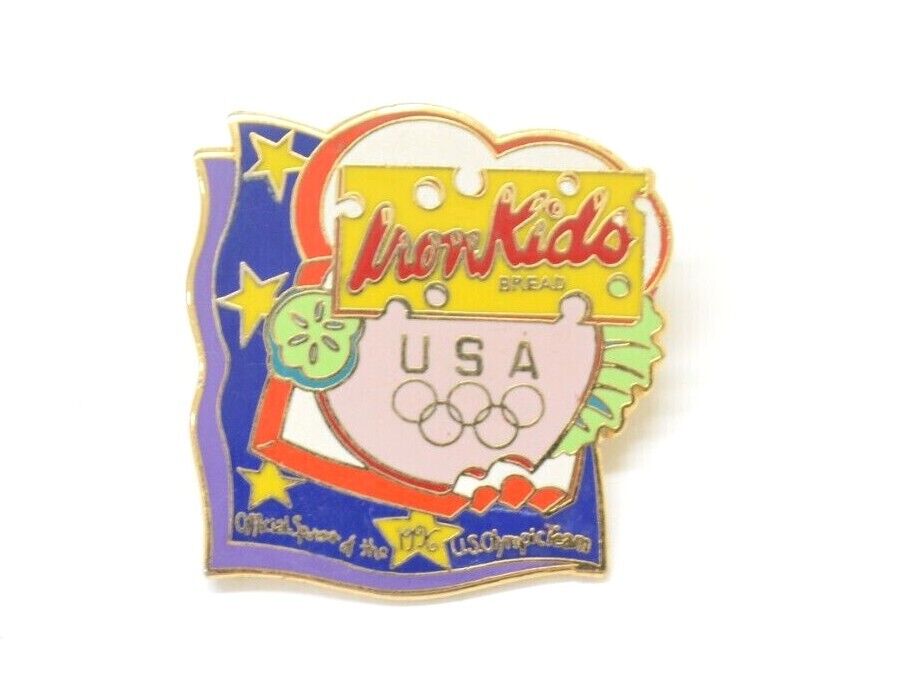 Vintage Bread Pin Commemorative Souvenir Iron Kids Olympic Sponsor \'96 Ho Ho NYC