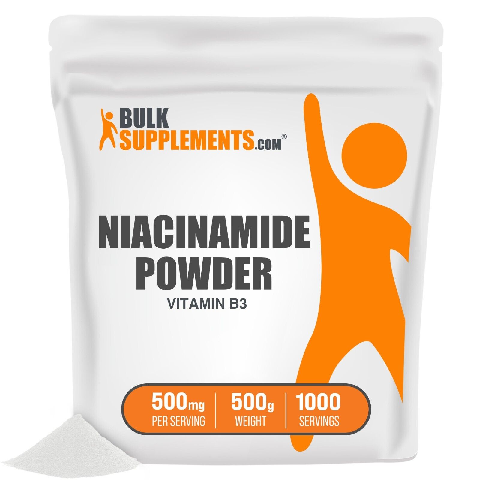 BulkSupplements Niacinamide (Vitamin B3) Powder 500g - 500 mg Per Serving