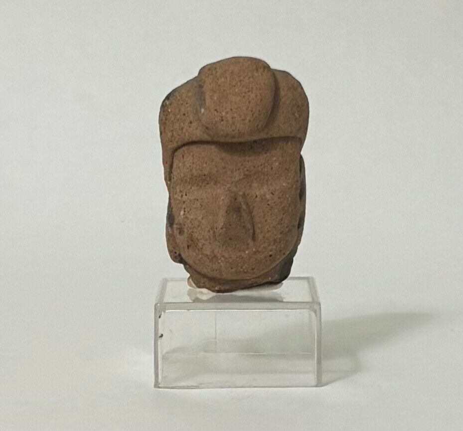 Pre-Columbian Mexican Artifact - A Dainty Olmec Head  from 1200 to 400 BC 