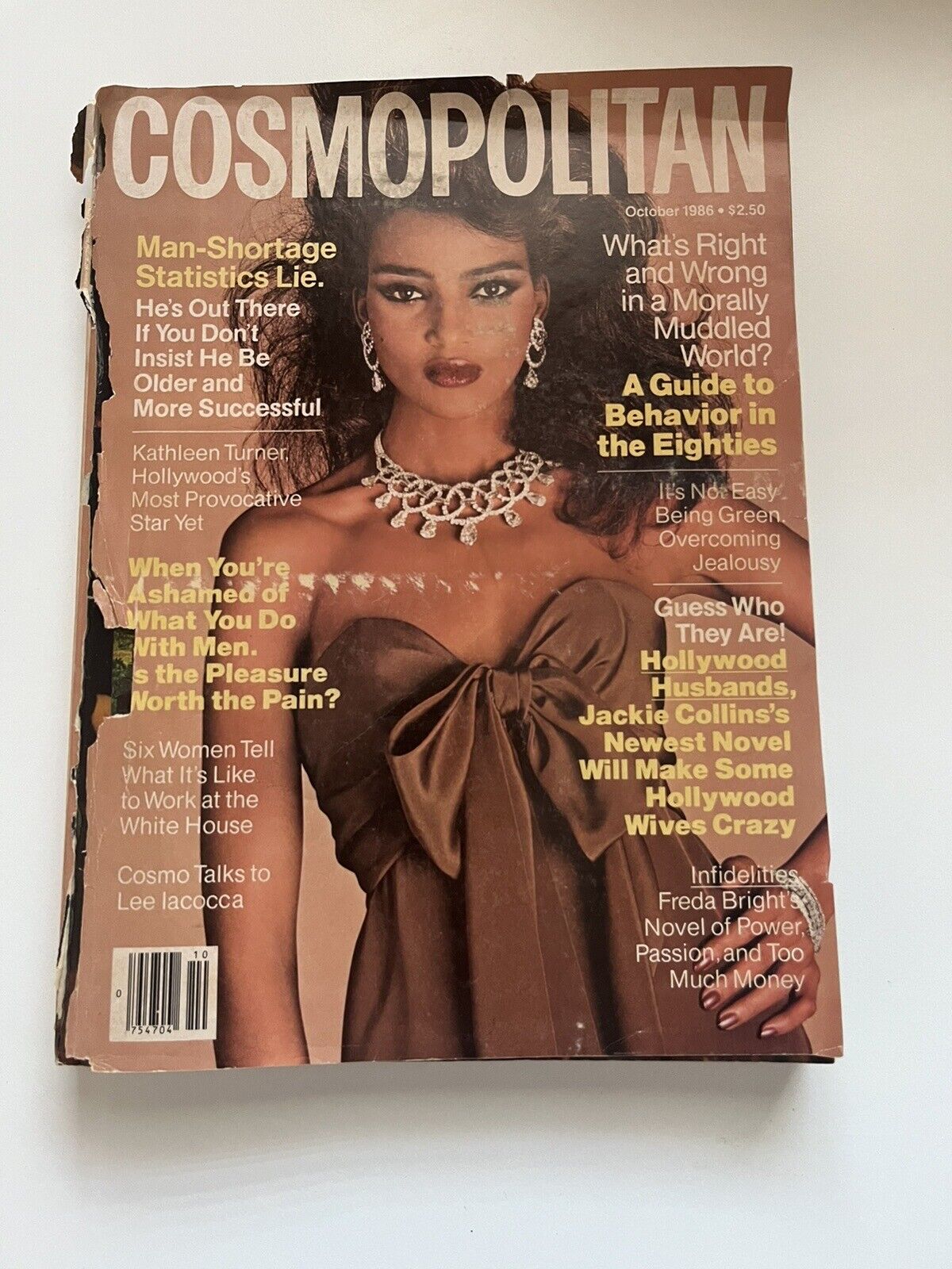 Cosmopolitan Magazine Vintage Fashion October 1986 The Front Page Is Torn