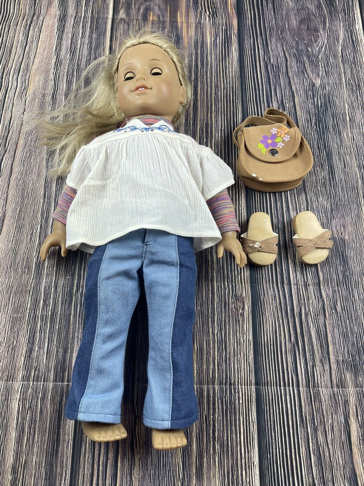 Vintage American Girl Doll Pleasant Company Julie Albright W Shoes Purse