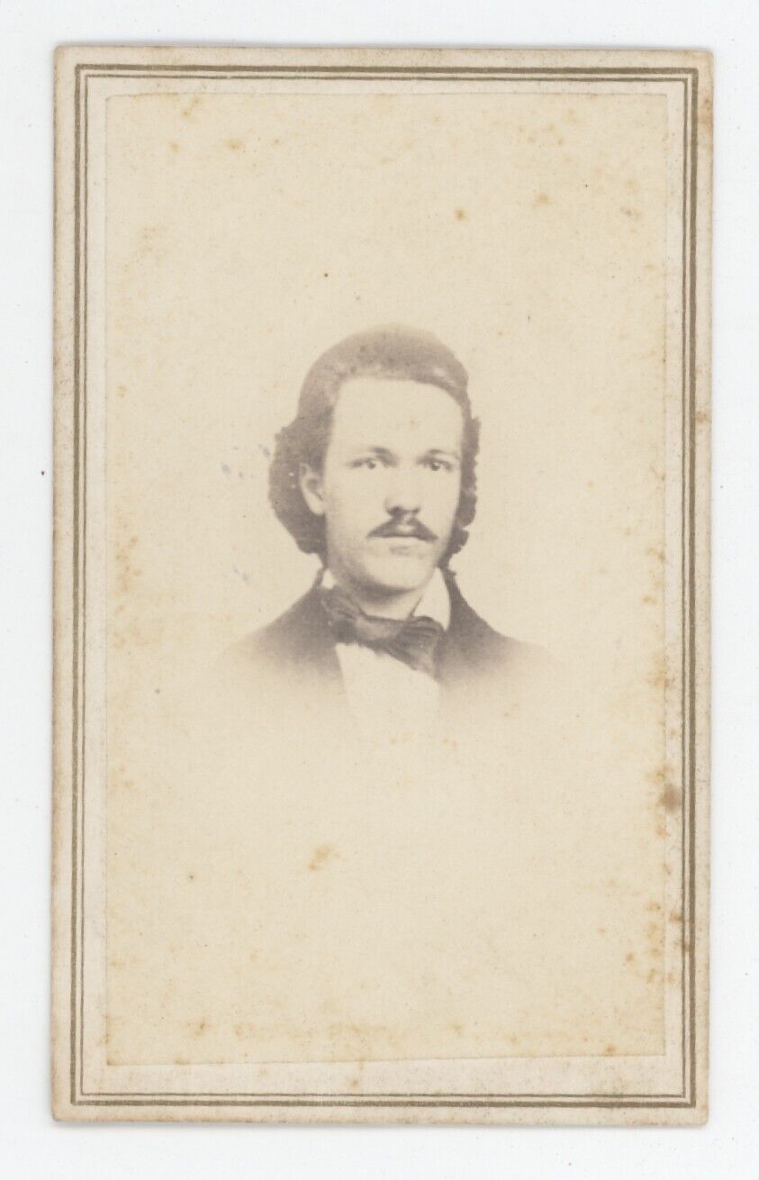 Antique RARE CDV Circa 1860s Handsome African American Man Mustache Mansfield OH