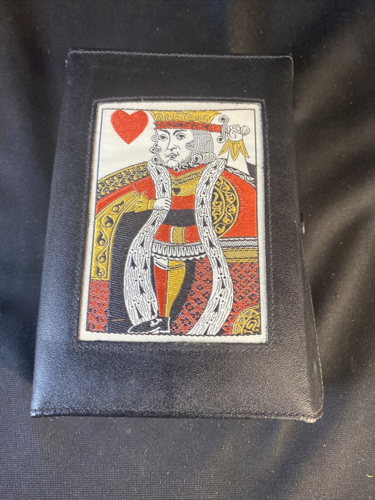 Favorit Carta Mundi Playing Cards in Leather Case With Embroidered King Design
