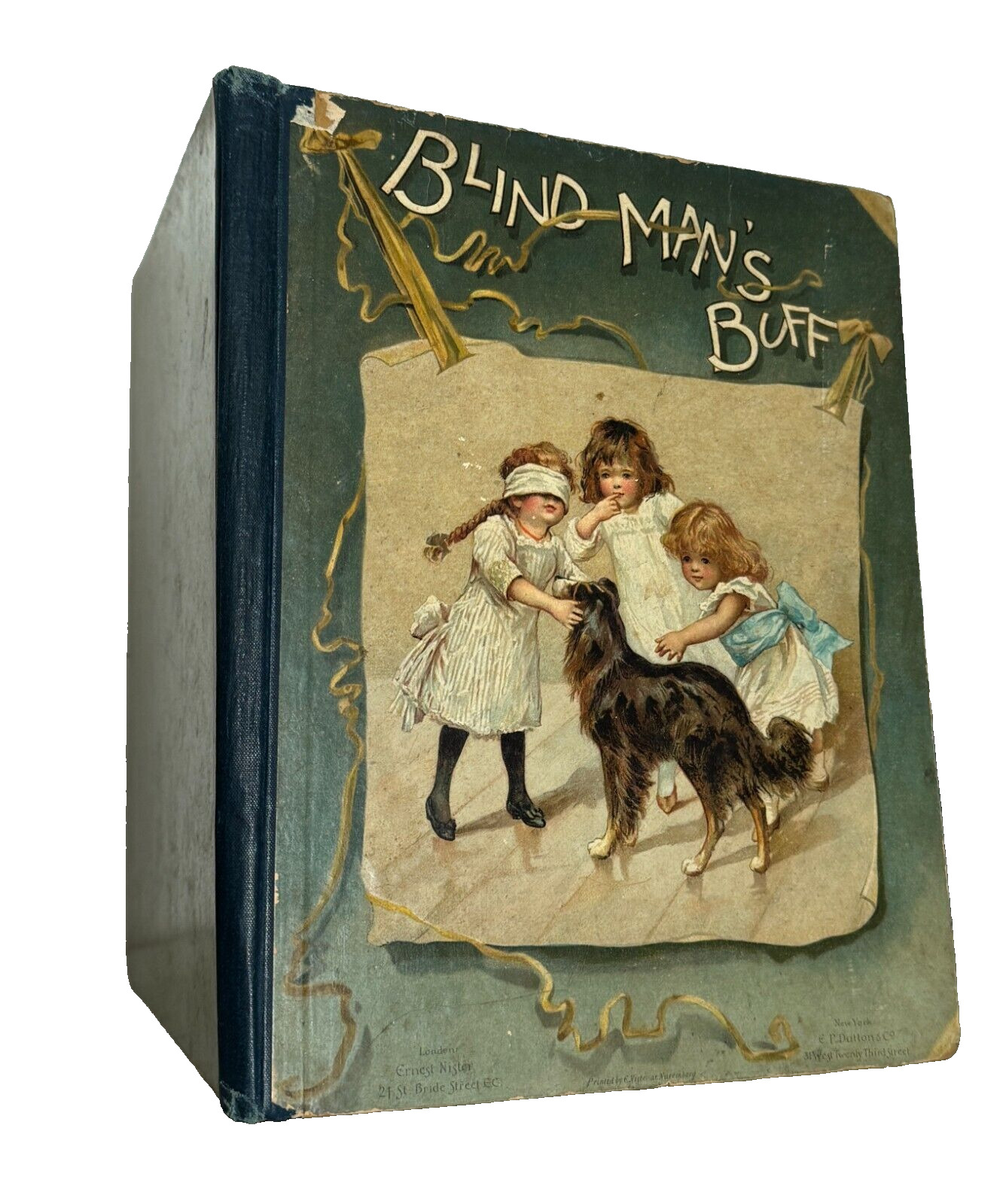 Scarce Ernest Nister Children\'s Picture Book BLIND MAN\'S BLUFF 1890s Vintage