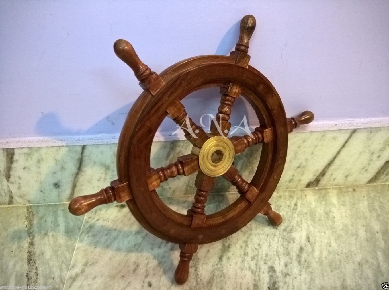 Ship Wheel Wooden Marine Wall Decorative Collectible Item