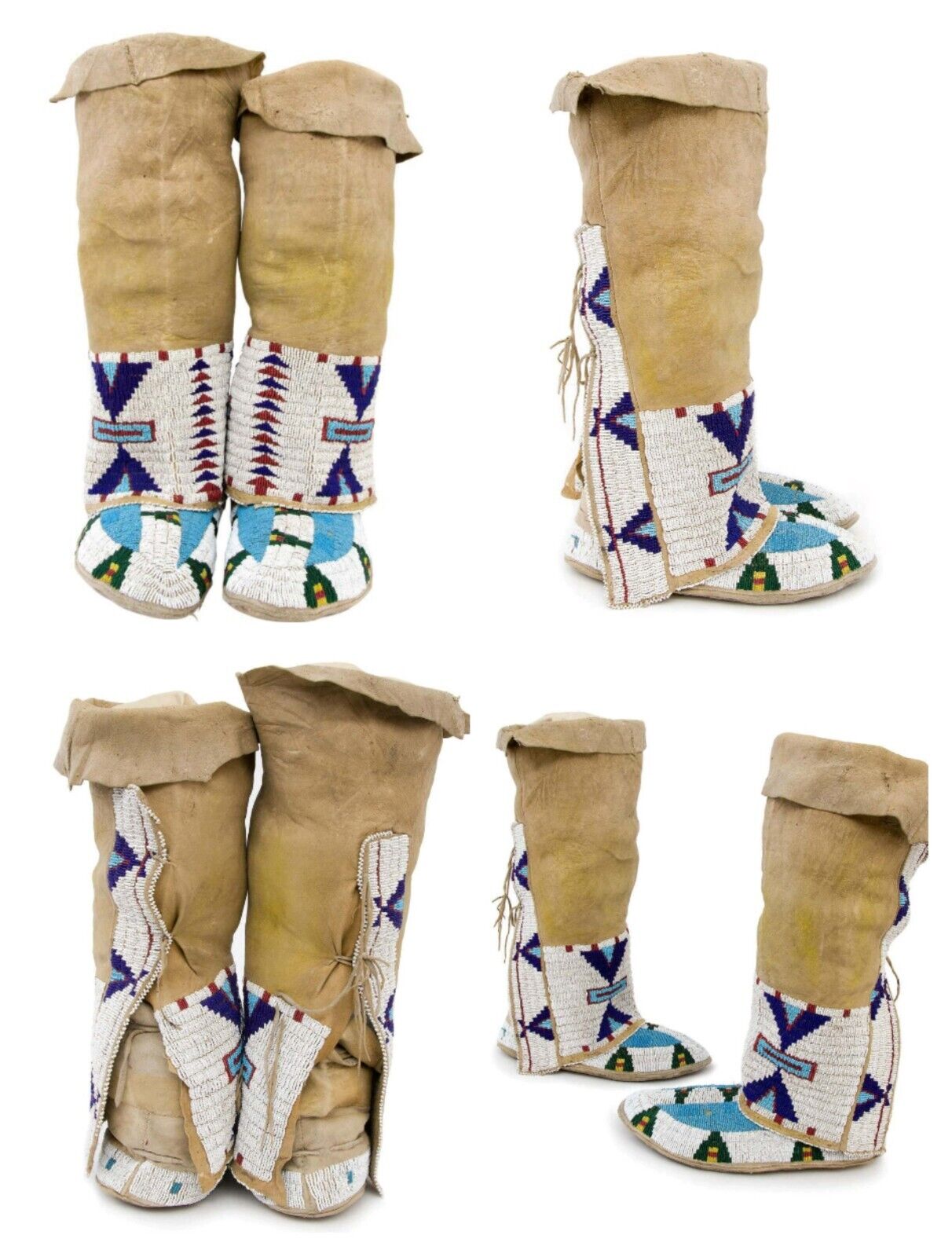 Handmade Fully Beaded Moccasins and Leggings, Sioux Design ML141