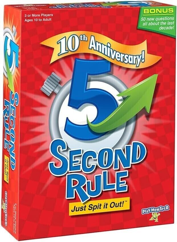 5 Second Rule Game 10th Anniversary Ed Party Game New B4