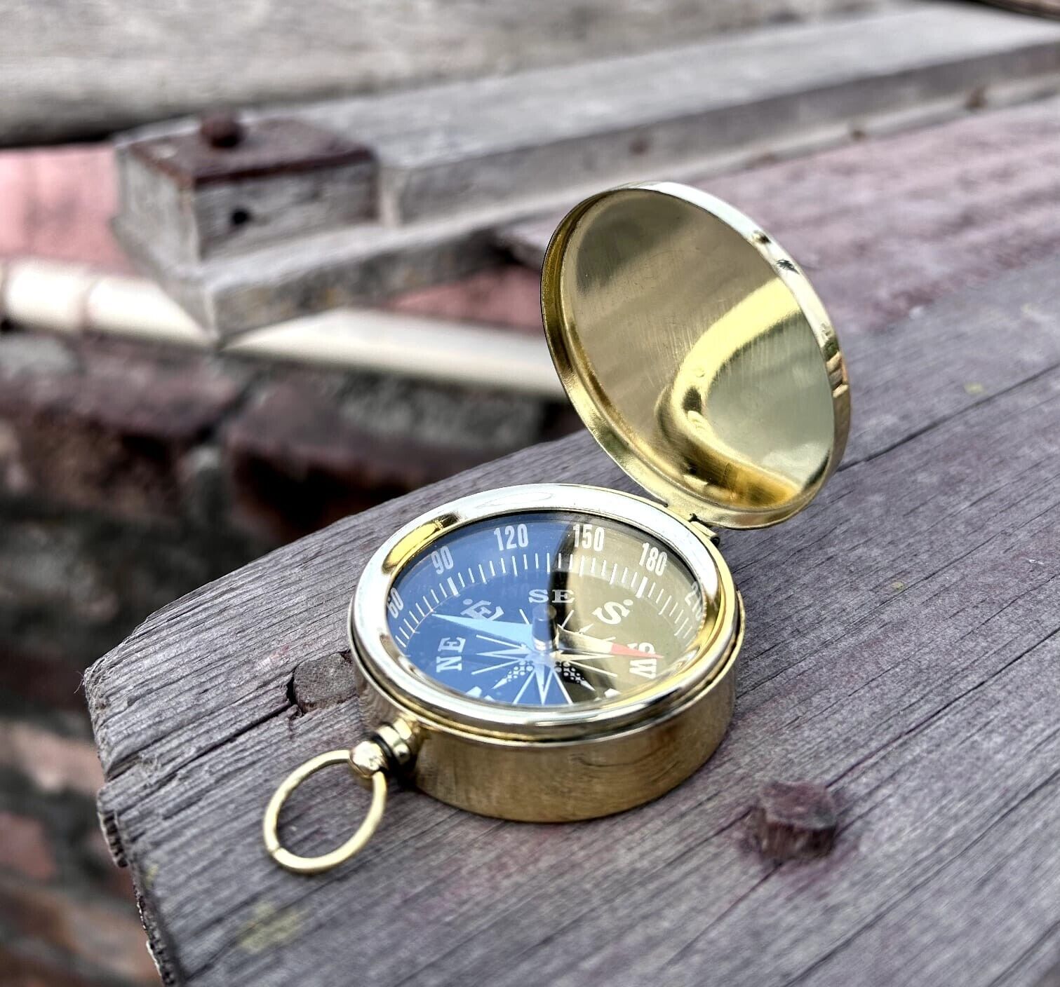 Nautical vintage Compass Brass WWII military Pocket Compass