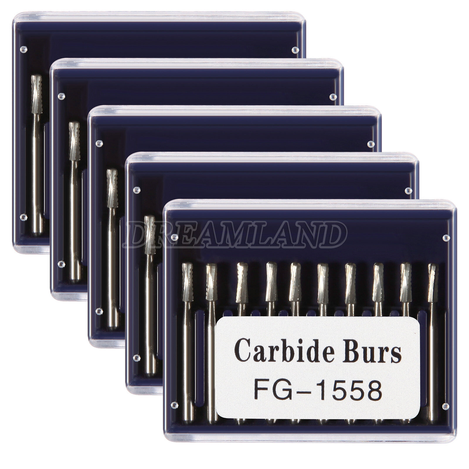 50pcs Dental Carbide Burs FG1558 1.6mm for High Speed Handpiece