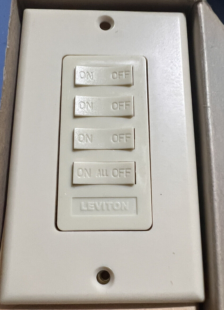 Leviton 6319-4A Area Electronic Controls Controller Ivory 3 On/Off 1 All On/Off